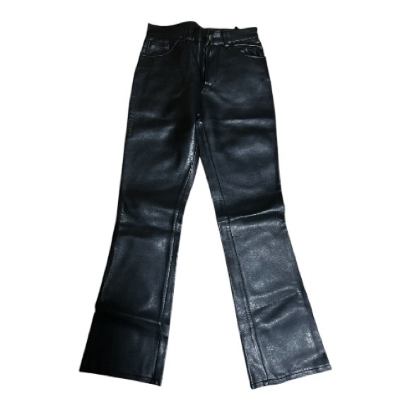 Vintage Formula X  Black Women's biker faux leather pants size 1 - Picture 2 of 5